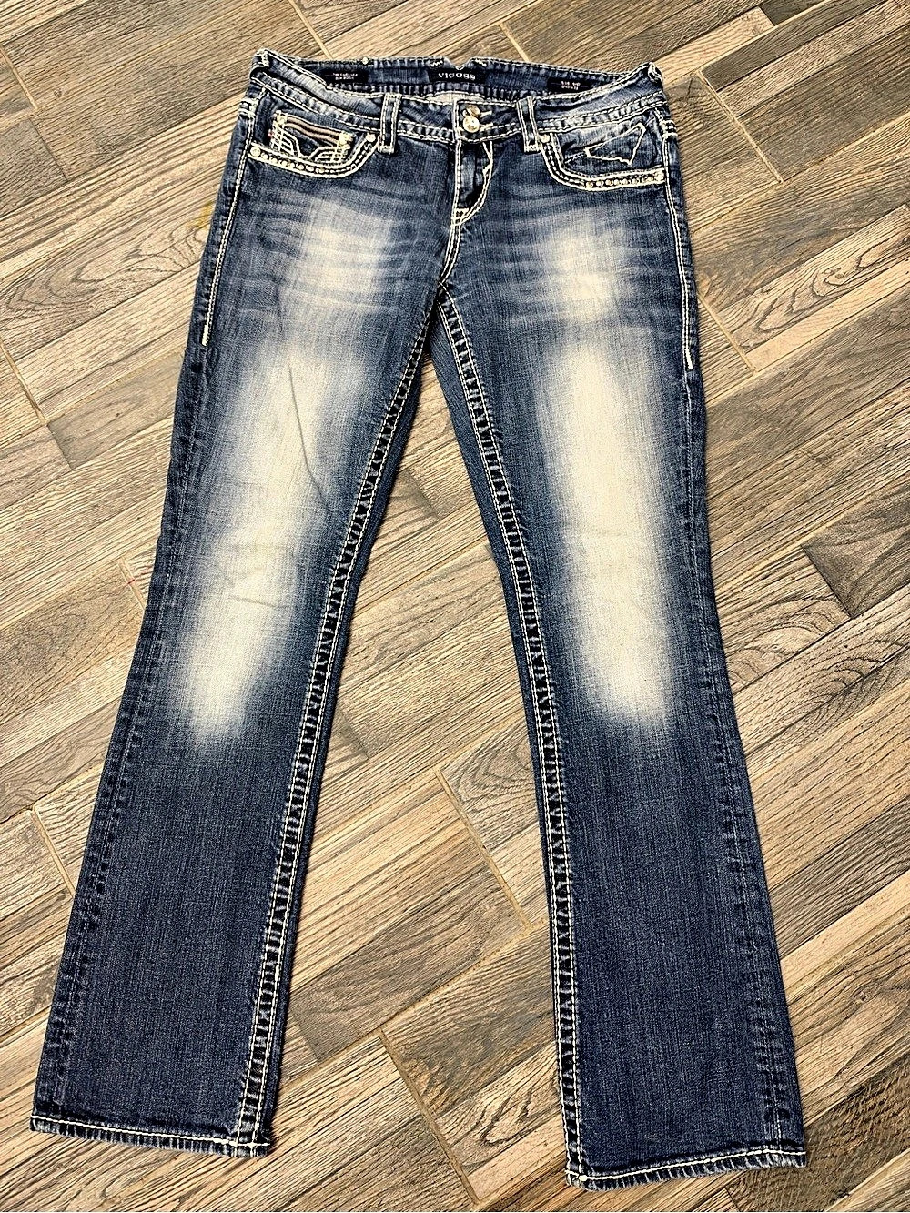 Vigoss The Chelsea Slim Boot Bootcut Jeans Blue Size 9/10